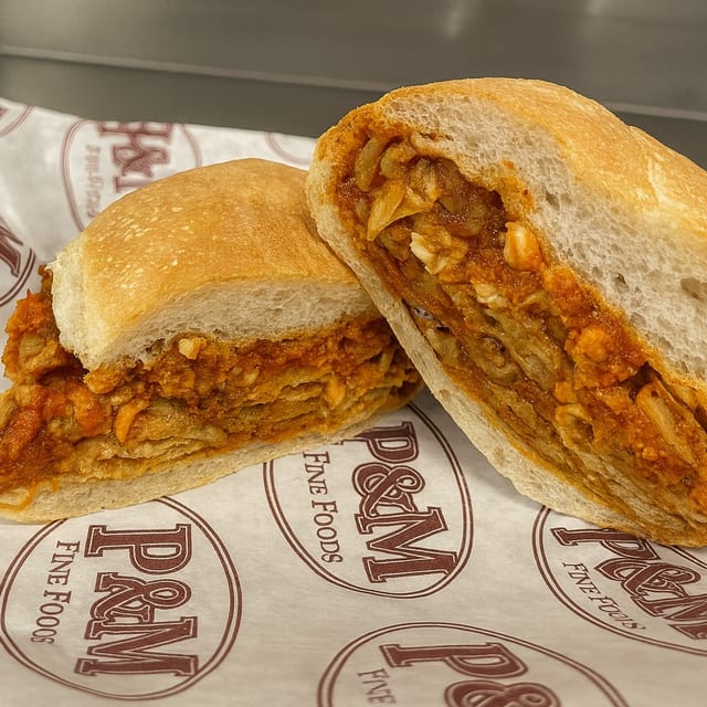 Eggplant Parmigiana Hot Roll.