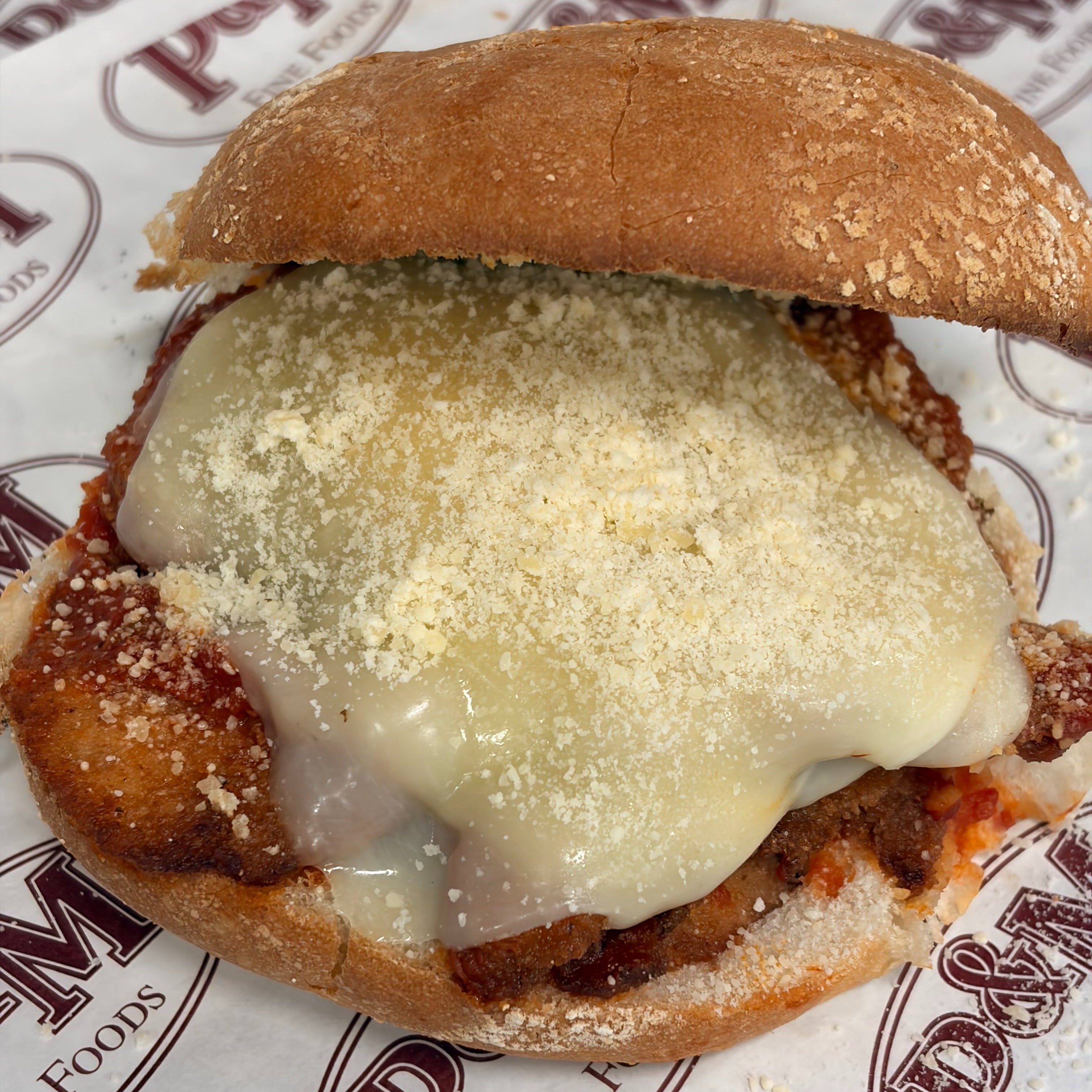 Chicken Parmigiana Hot Roll.